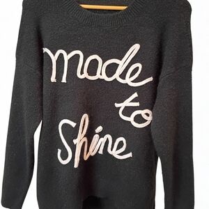 CBrand Womens Plus Size 2X Black Sweater Made To Shine Pullover Cozy Knit Winter